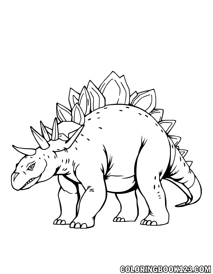 Stegosaurus coloring page line art