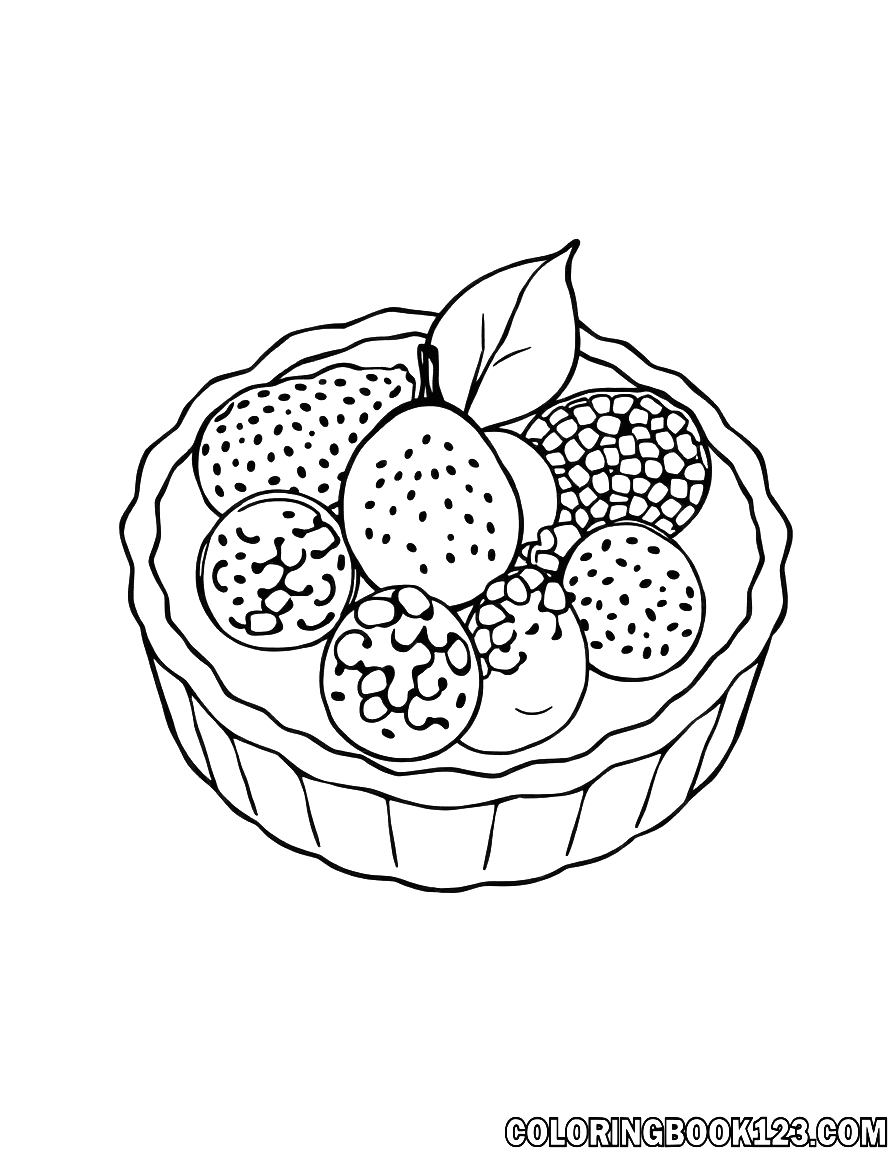 Ausmalbild einer Obsttorte