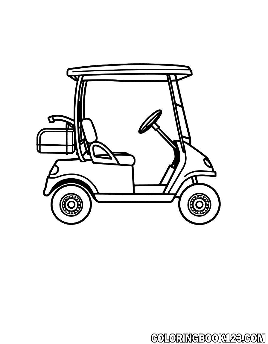 Golfwagen Ausmalbild