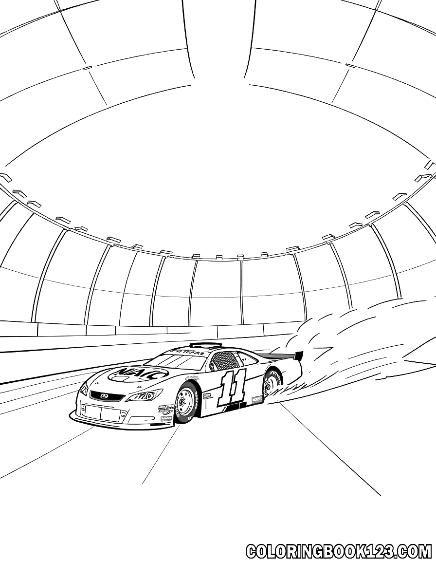 Coche de carreras NASCAR en un domo
