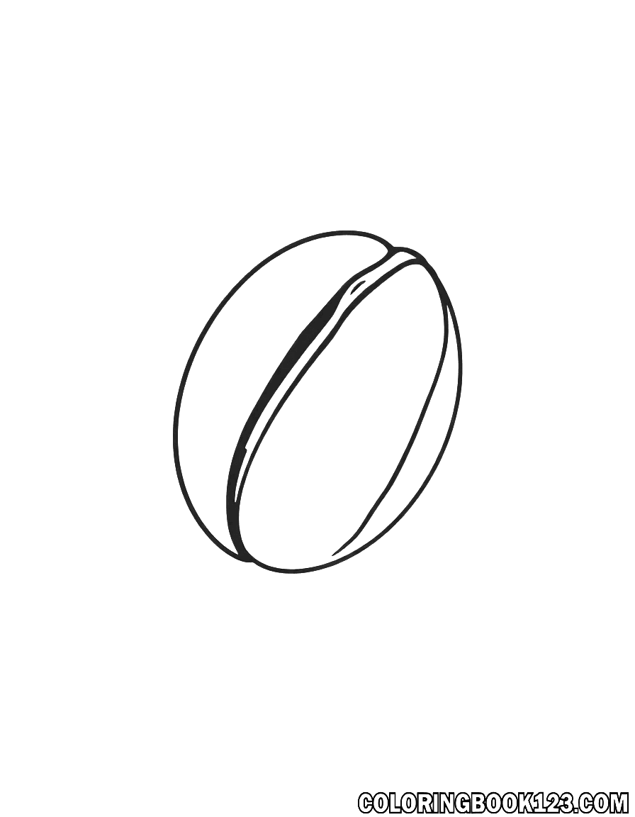 Line art of a coffee bean on a white background.