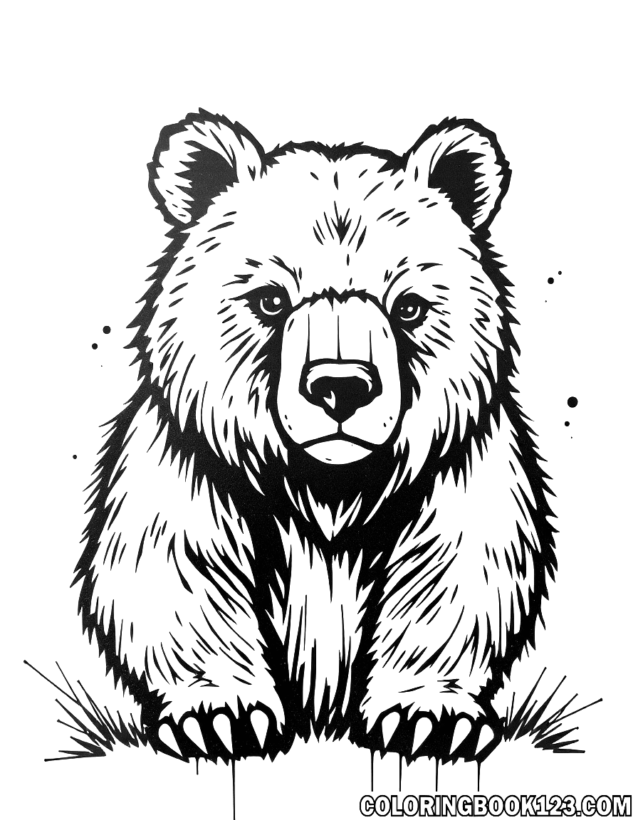 Bär im Graffiti-Stil Ausmalbild