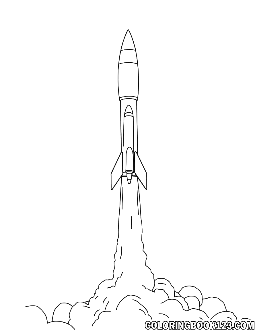 Rakete, die einen Satelliten ins All bringt