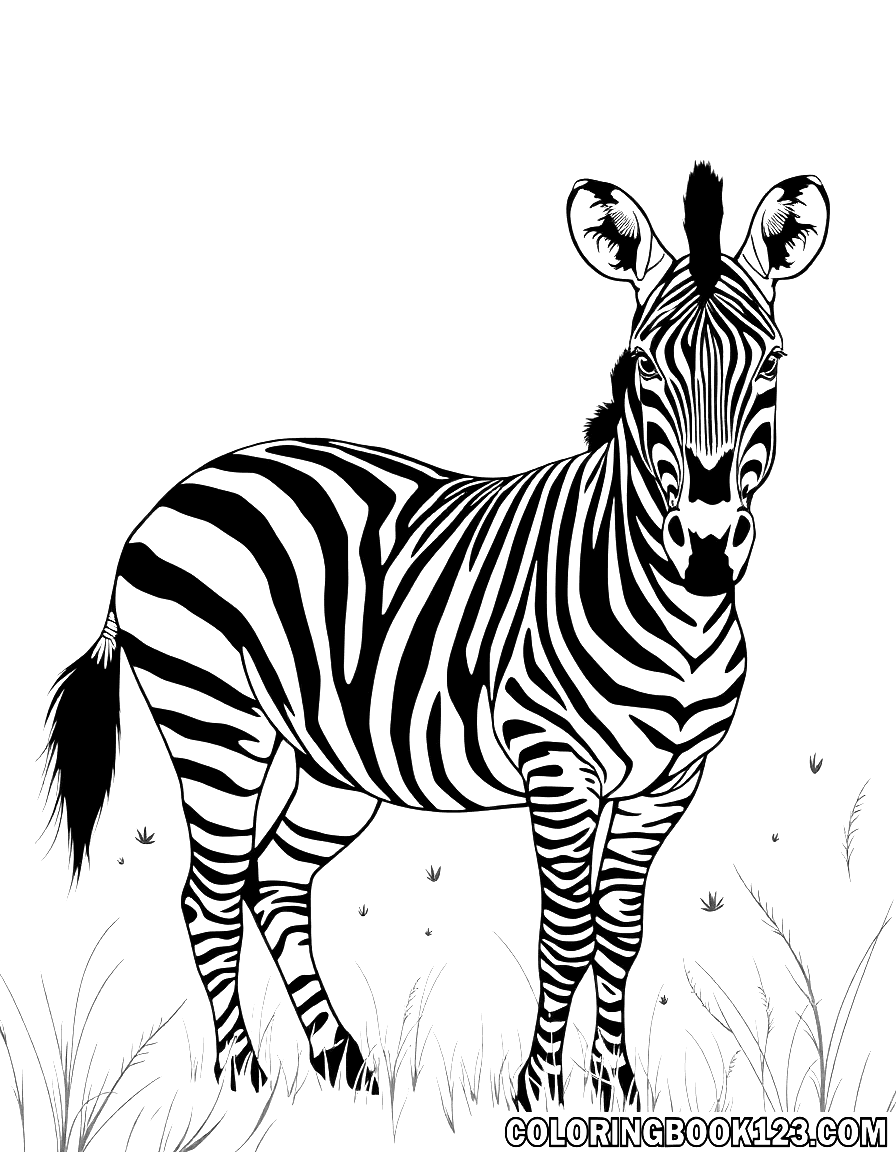 Zebra in der Savanne Ausmalbild