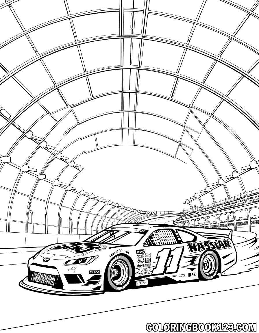 Coche de carreras NASCAR en un domo
