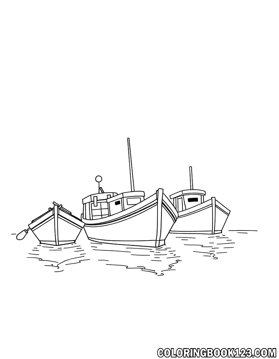 Barcos en línea, arte para colorear
