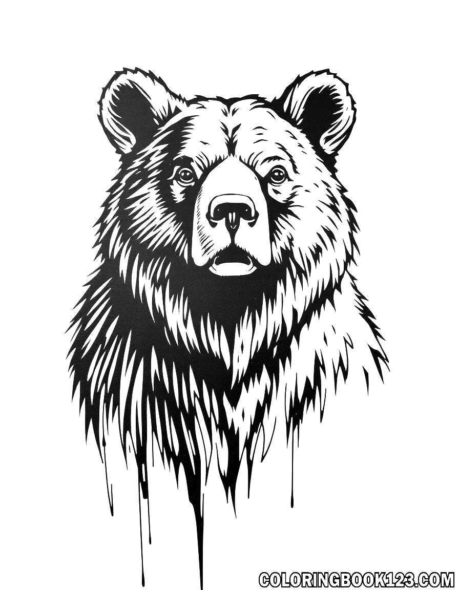 Bär Graffiti Ausmalbild