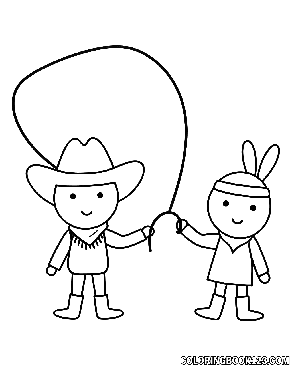Cowboy und Indianer Ausmalbild