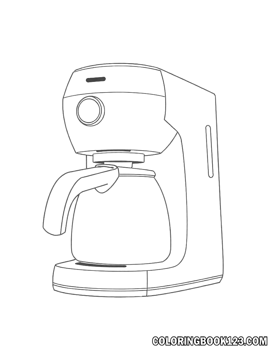 Ausmalbild einer Kaffeekanne