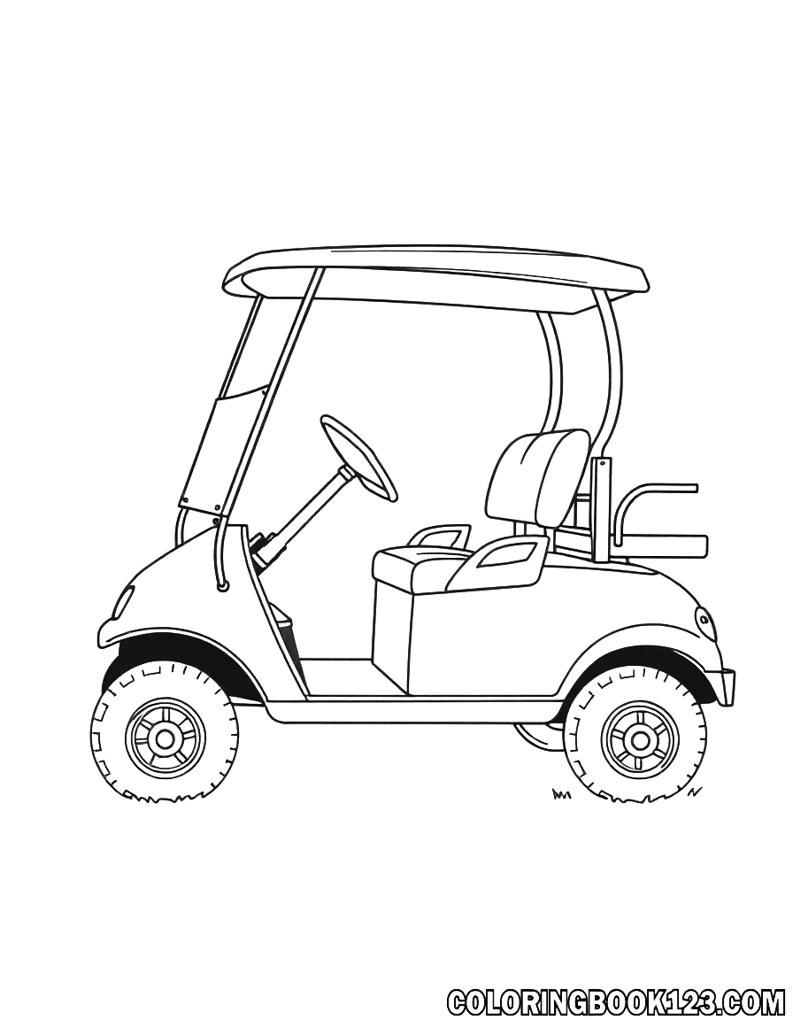 Golfwagen Ausmalbild