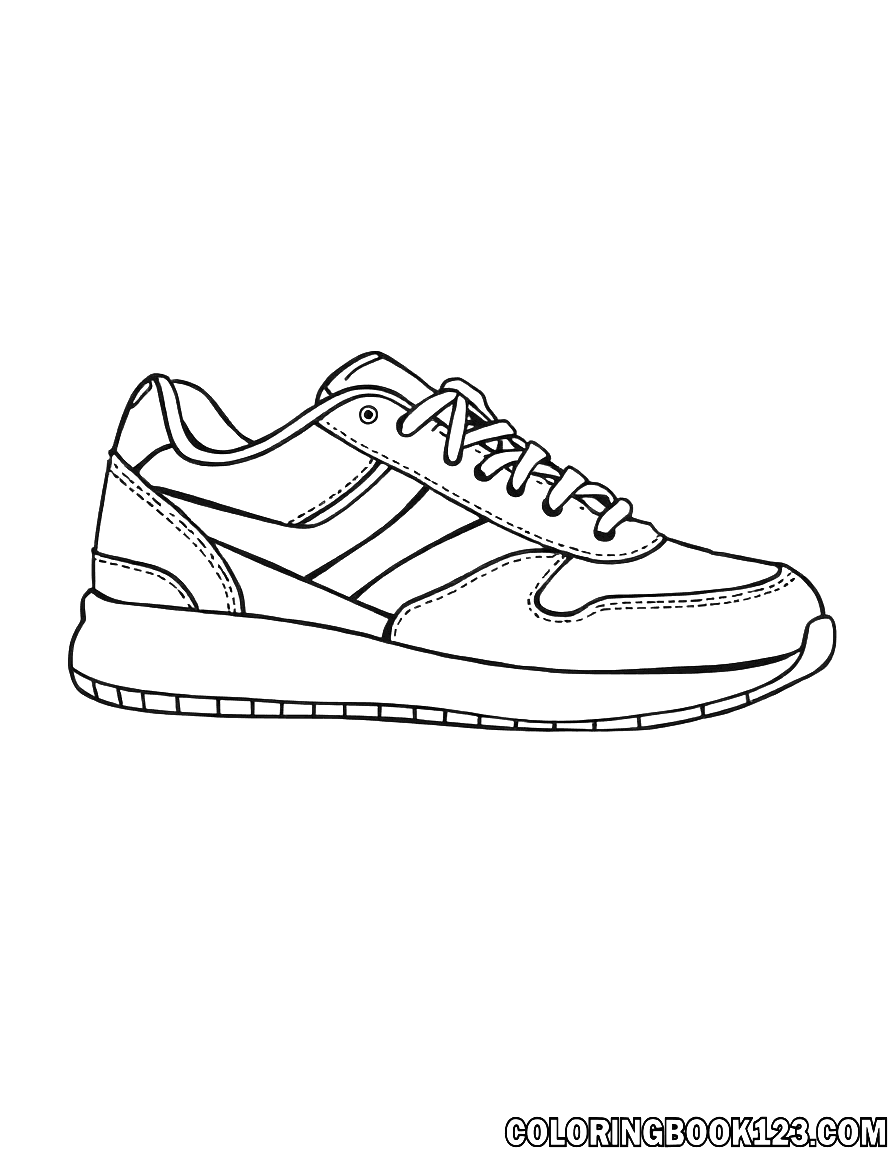 Sneaker Ausmalbild in Schwarz-Weiß