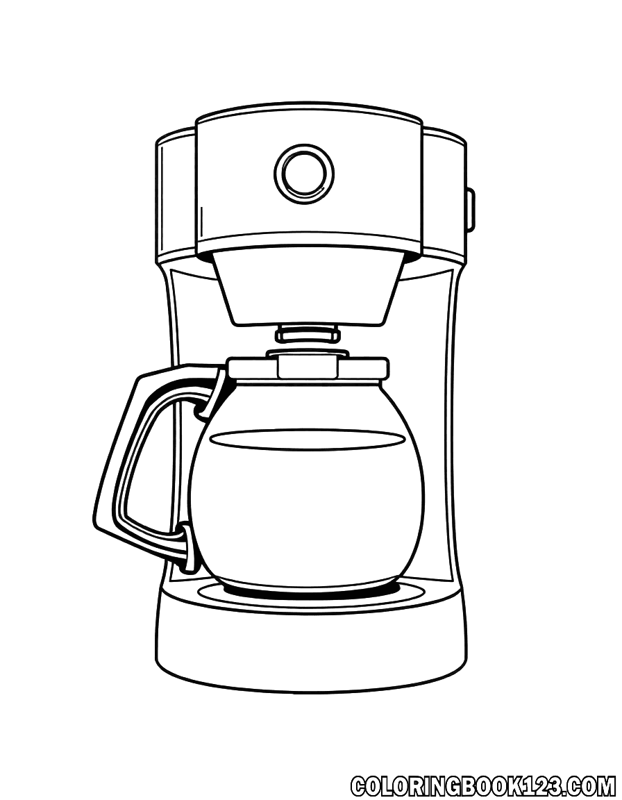 Ausmalbild einer Kaffeekanne