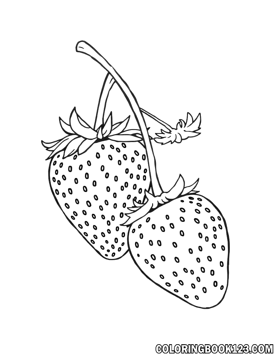 Ausmalbild von Erdbeeren