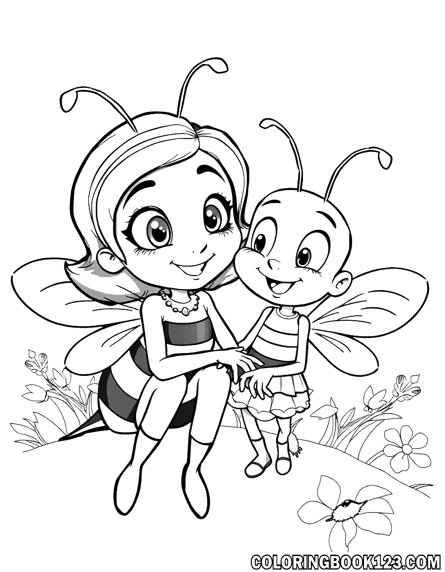 Maya the Bee and Willy coloring page