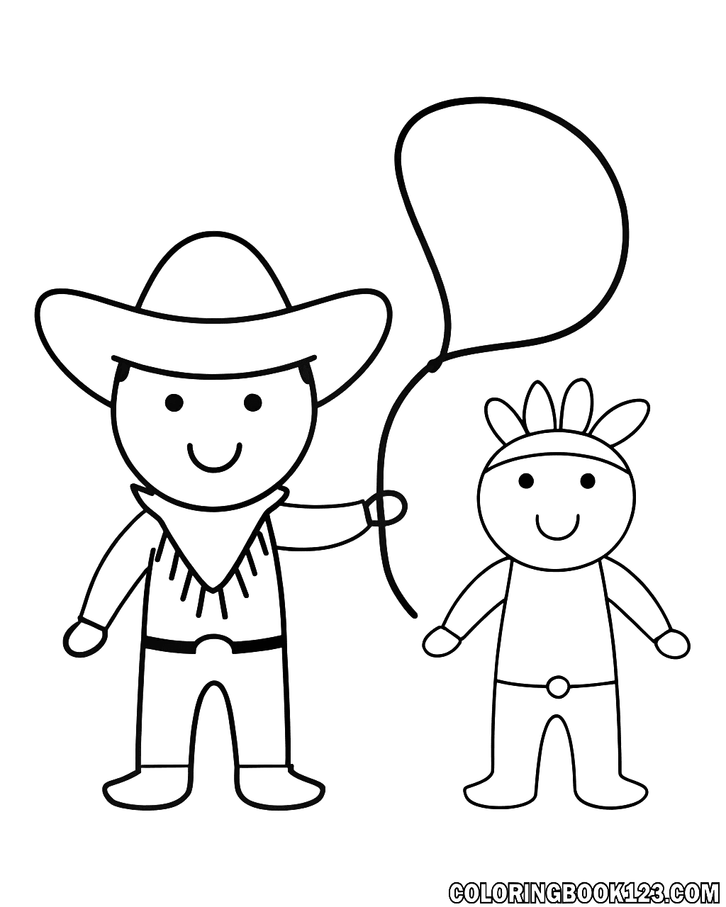 Cowboy und Indianer Ausmalbild