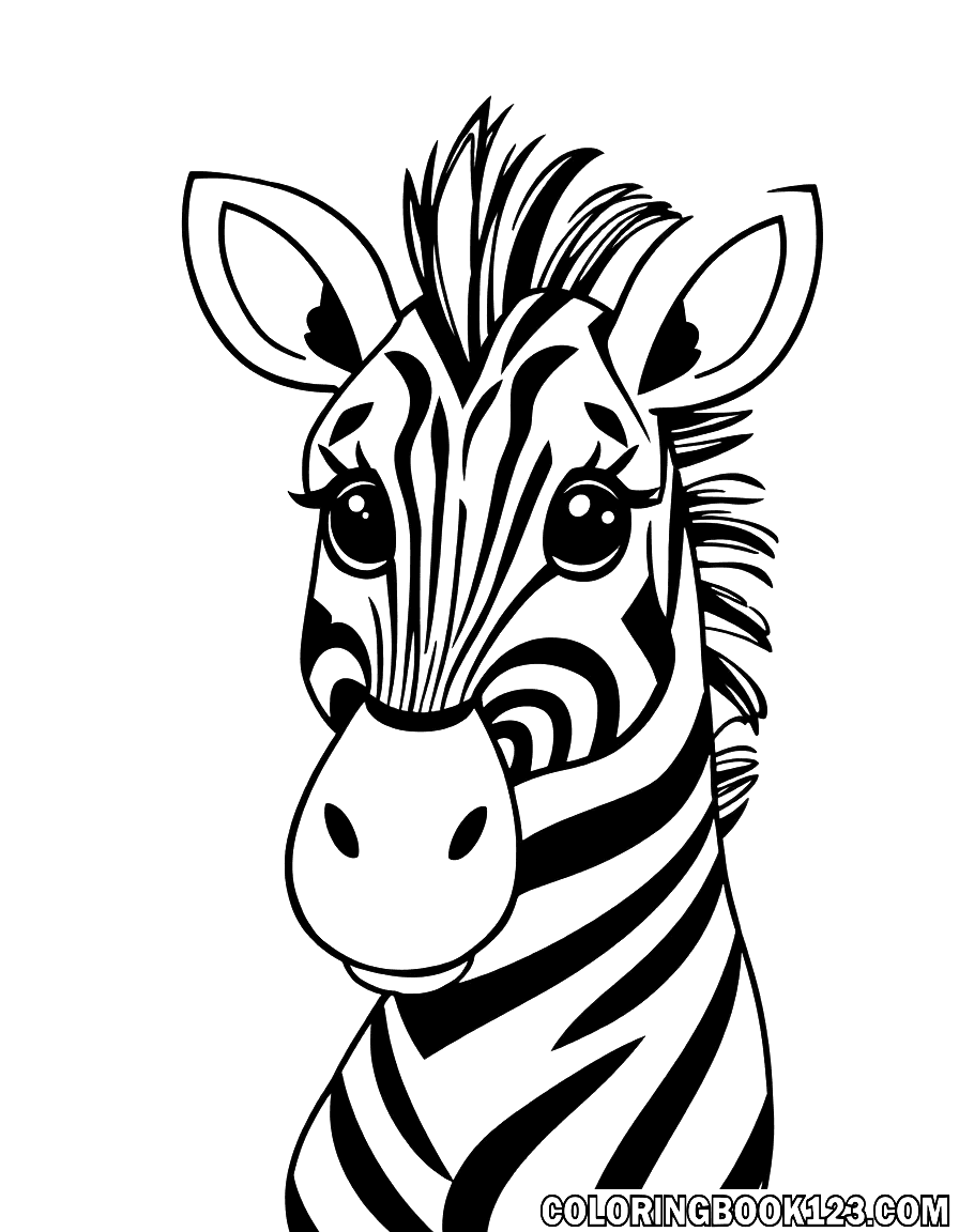 Süßes Zebra Ausmalbild