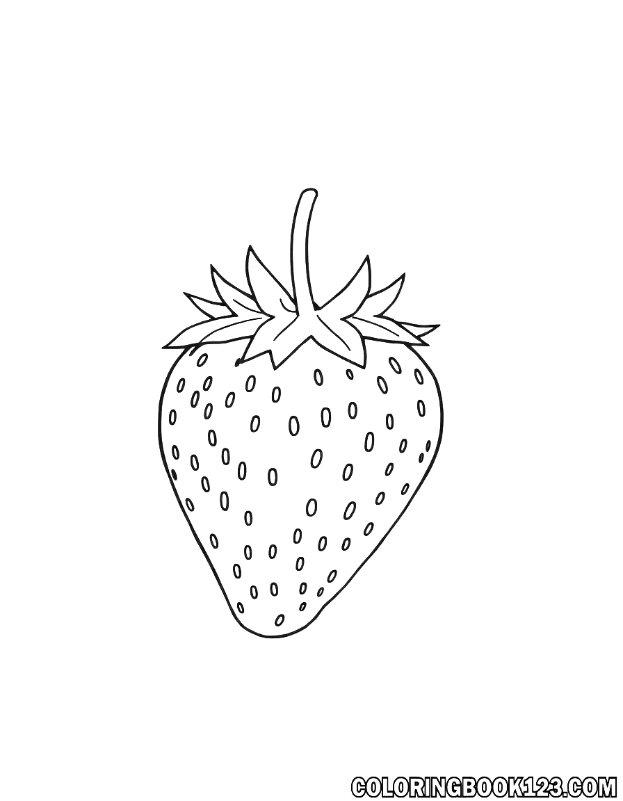 Strawberry line art coloring page