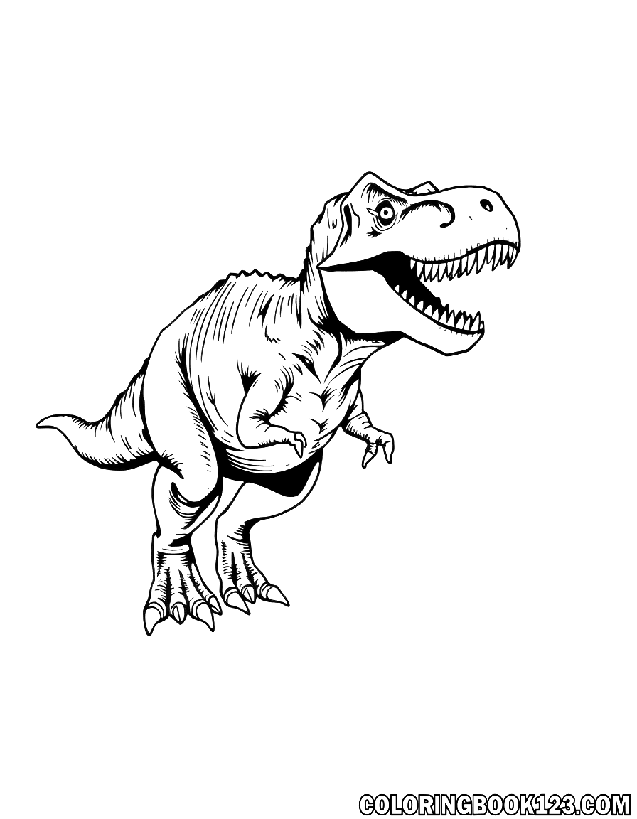 Tyrannosaurus Rex Ausmalbild in Schwarz-Weiß