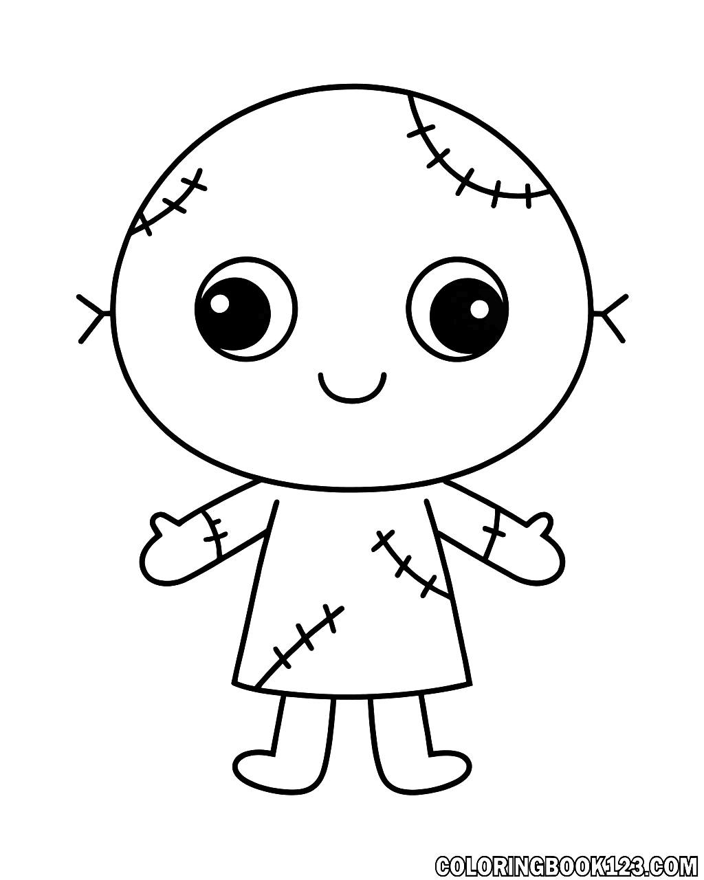 Niedlicher Halloween-Zombie Ausmalbild für Kinder