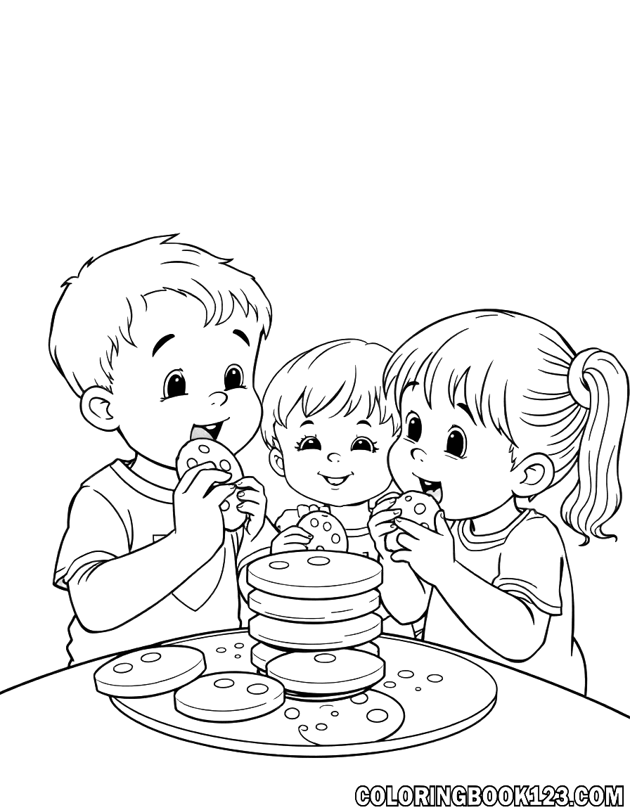 Kinder essen Kekse