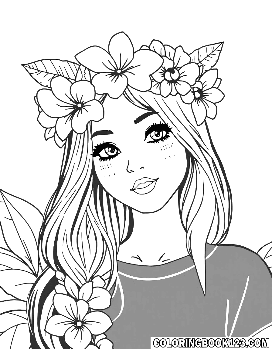 Mädchen mit Blumenkranz aus Hawaii