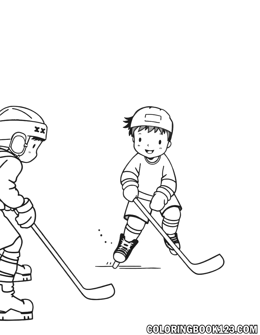 Kinder spielen Eis Hockey