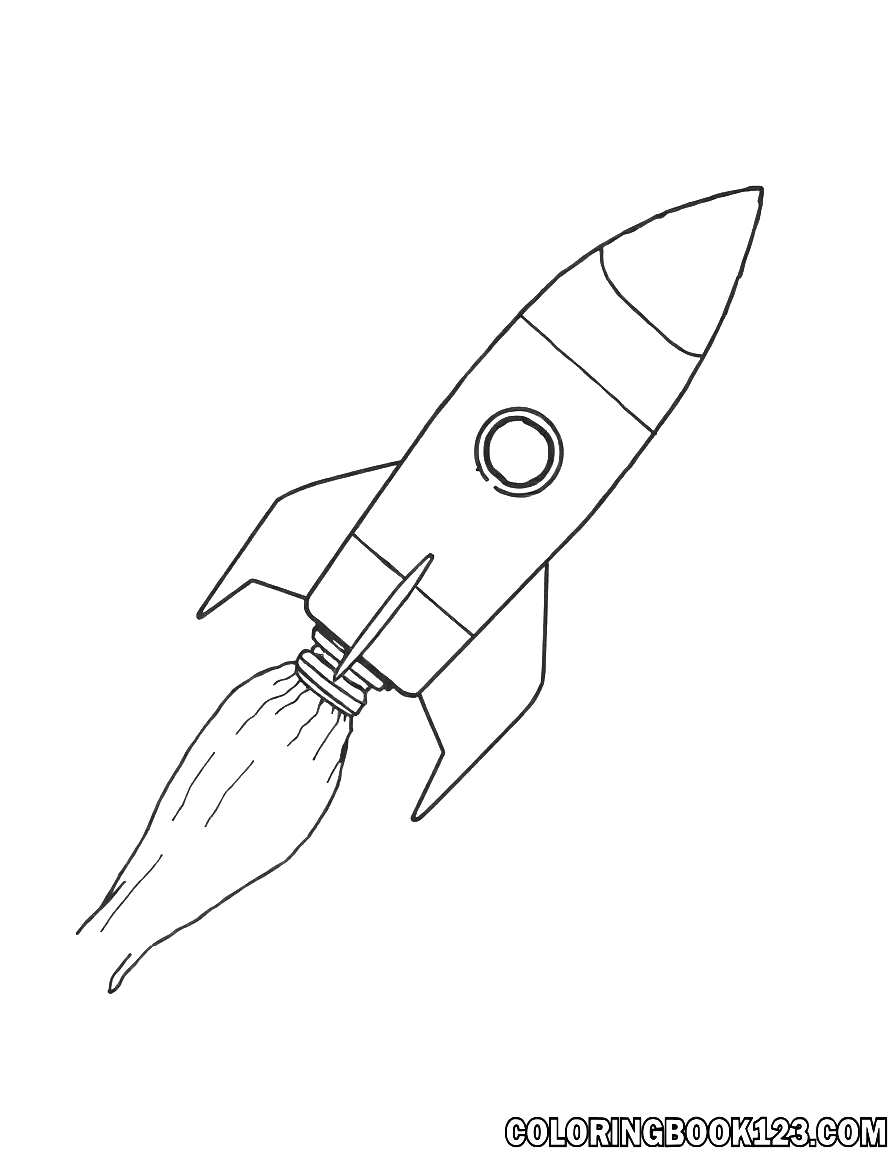 Rakete mit Satellit Ausmalbild