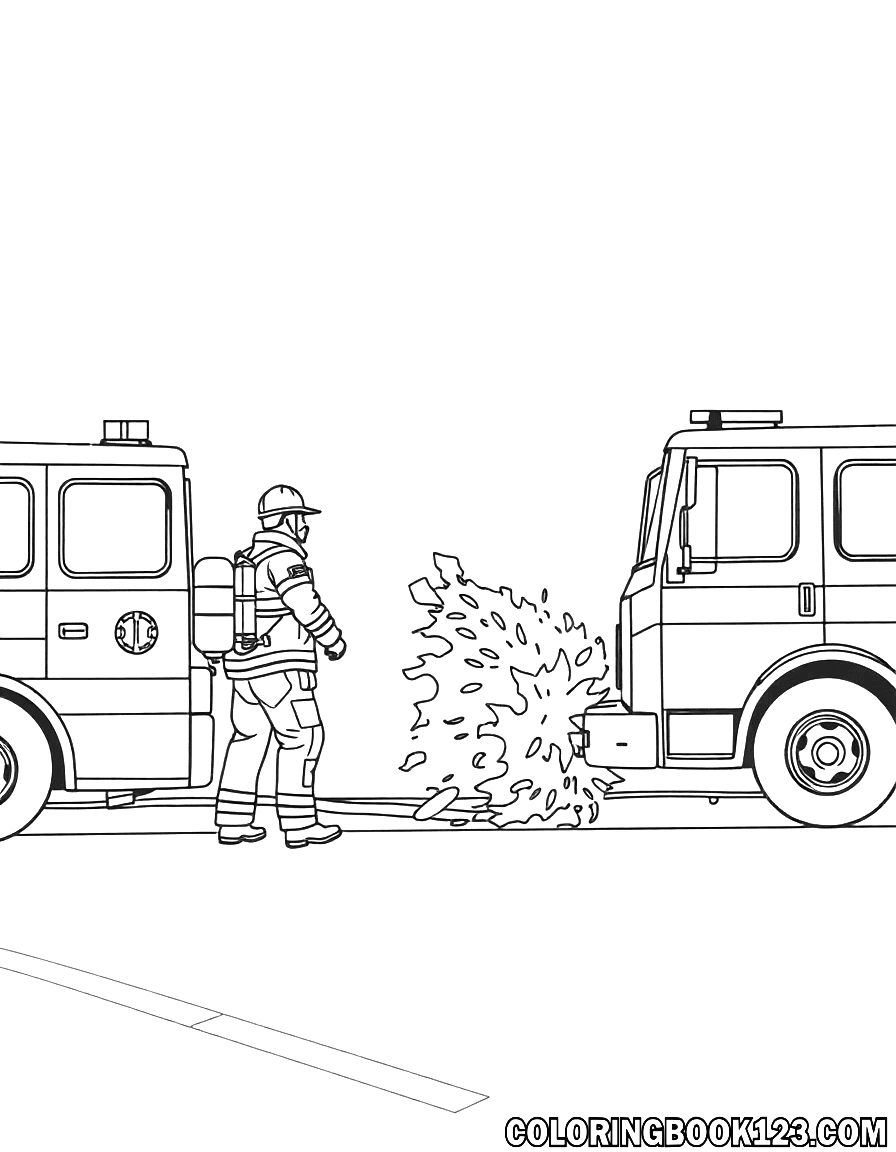 Feuerwehrmann bei einem Unfall