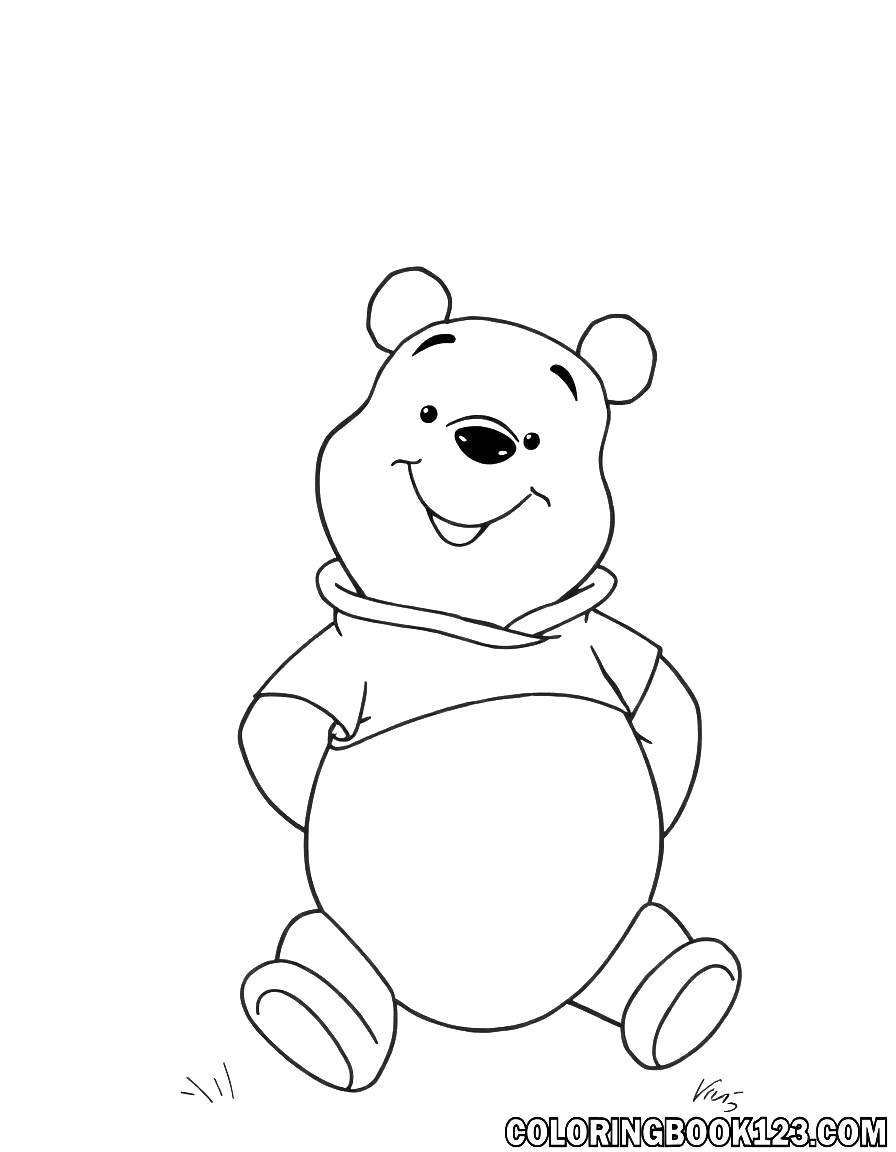 Winnie the Pooh Ausmalbild in Schwarz-Weiß