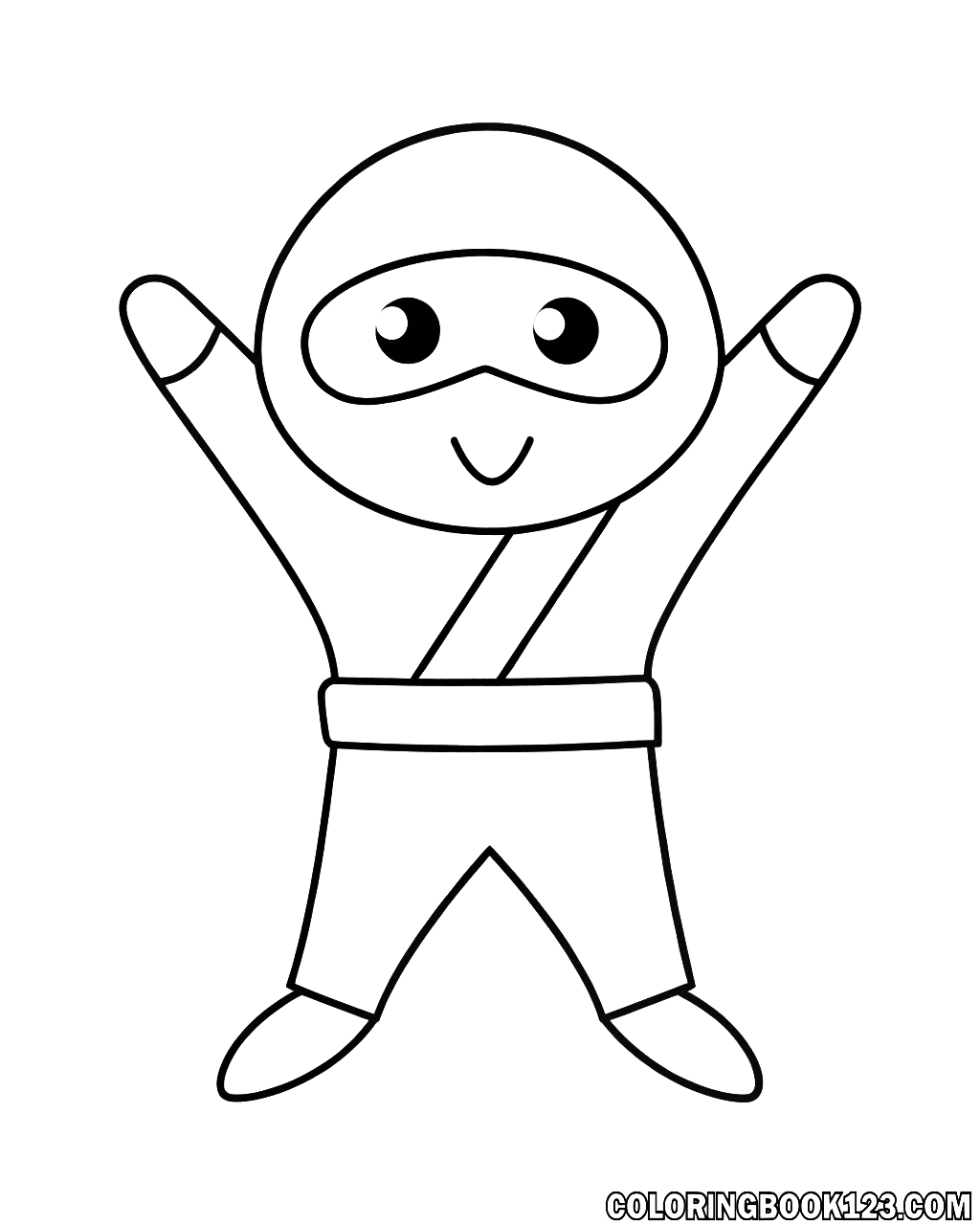 Fröhlicher Ninja Ausmalbild